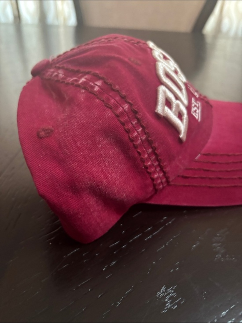 Robin Ruth Boston Embroidered Baseball Cap Red OS - Picture 9 of 10